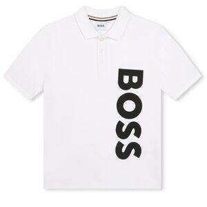 Boss White Polo with Gold Accents